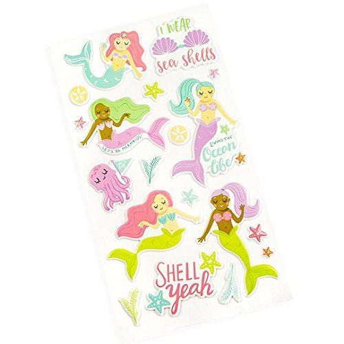 Mermaids and Seashells Puffy 3d Stickers