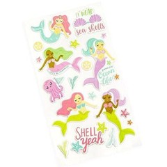 Mermaids and Seashells Puffy 3d Stickers
