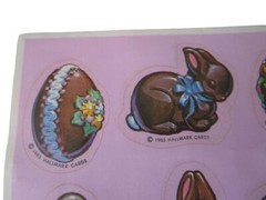 Chocolate Scented Easter Stickers Vintage Hallmark 1983 A Single Sheet