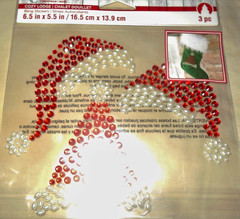 Christmas Santa Stocking Hat Red Gemstone Pearl Recollections Bling Stickers