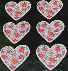 HEARTS FLORAL✨20✨STICKERS✨🤍🌸🤍✨7” X 4”✨FANCY✨1 1/2” X 1 1/4”✨each one☝️💫