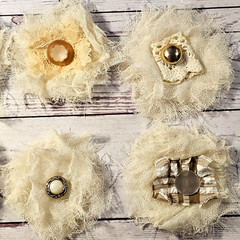 Handmade Junk Journal Clusters Scrapbook Embellishment Set of 6