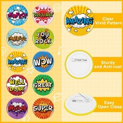 80 Pieces Reward Button Pins Recognition Mini Buttons Round Pins 10 Styles Aw…