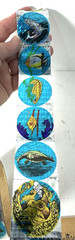 OCEAN ANIMALS PRISM Stickers Vintage Sandylion OTC Doctors Office Strip Of 6