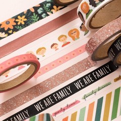 Jen Hadfield This Is Family Washi Tape Copper Foil accent 8pk Celebrates Family