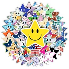 Wercokt 50PCS Smiling Star Stickers, Cute Water Bottle Stickers for Kids, for…
