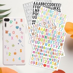0.5 Inch Number Letter Stickers, 30 Sheets Vinyl Decals, DIY Labels, Multicolor