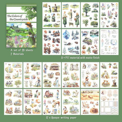 Countryside Scrapbook Sticker, 179 Die Cuts PET and Paper Journaling Sticker Kit