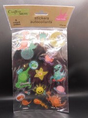crafters square Dinosaur, Moon, Star pop up stickers 8 count