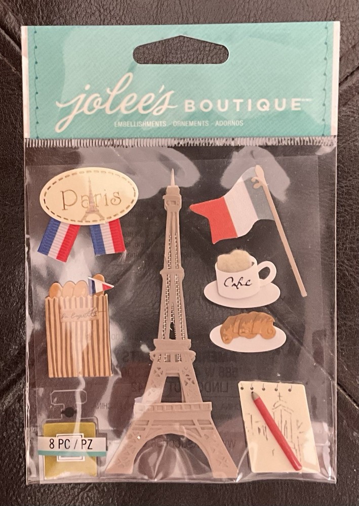1 Sheet PARIS FRANCE DIMENSIONAL SCRAPBOOK STICKERS from Jolee’s Boutique – NEW