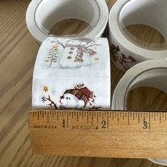 PSX Sticker Designs Sticker Rolls- Snowman Leaf Butterfly Stickers SET, Roll