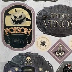 NEW Stickers for Bottles 300ct Label Poison Toxic Horror Potion Decals Halloween