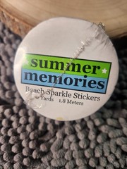NEW BEACH VACATION SUMMER MEMORIES BEACH SPARKLE STICKERS ROLL 2 YARDS/1.8M