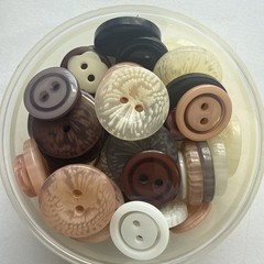 Stampin Up NEUTRALS 72 DESIGNER BUTTONS Espresso Black White Crumb Vanilla Gray