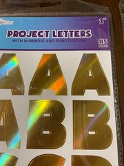 Lot of 2 Gold Holographic Foil Project Letters 2″ & Numbers Stickers 115 Count