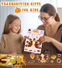 Thanksgiving Stickers for Kids, DIY Crafts Stickers for Kids, Make a Turkey Face