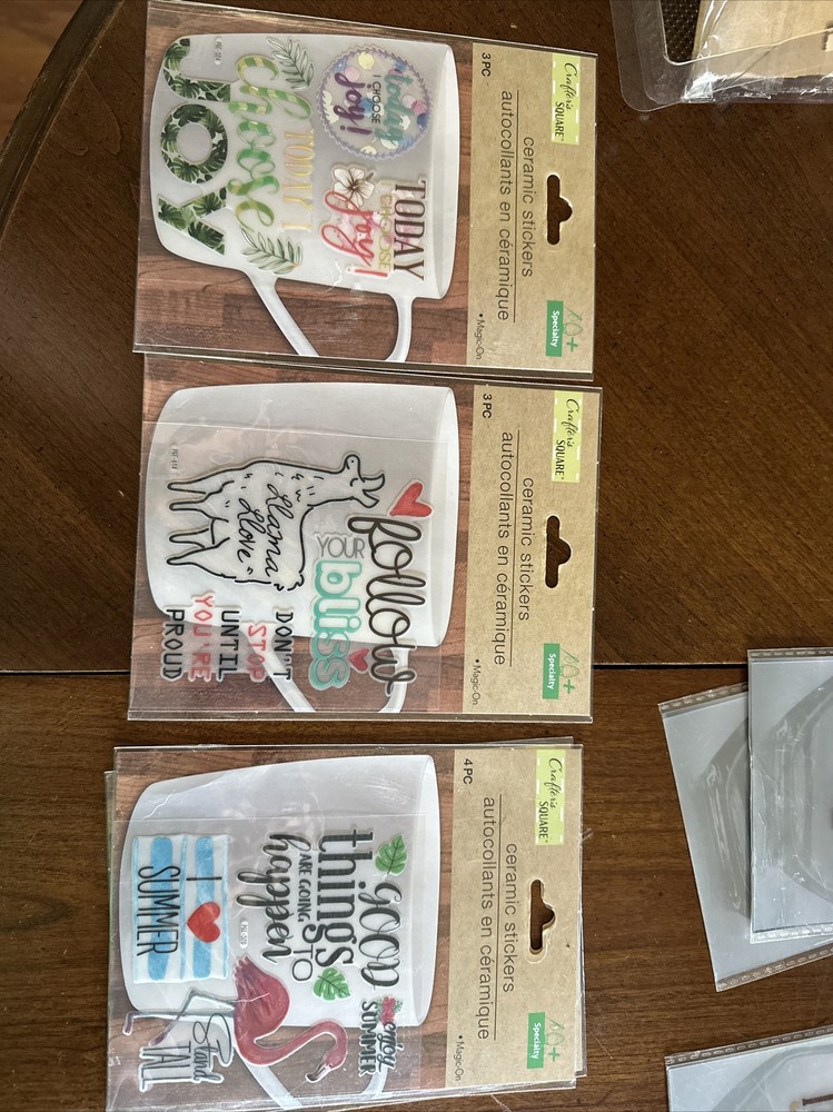 Crafters Square Ceramic 3 Stickers Lot