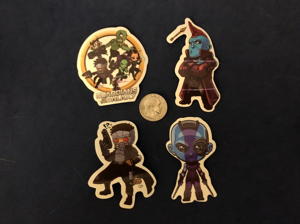 Guardians Of The Galaxy Lot Of 4 Stickers. – New