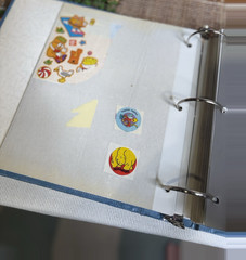 Vintage Sticker Collection Binder Fair Condition Holographic 80s 90s Nostalgia