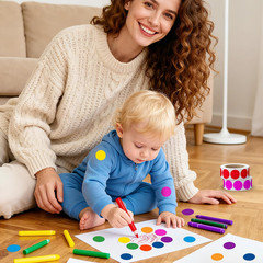 4000 Pcs 3/4 Inch Colored Dot Stickers for Toddlers, 8 Rolls Round Color Coding