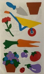 GARDENING TIME Stickers(10pc) Mrs.Grossman’s…Flowers…Wheelbarrow…Card Making…