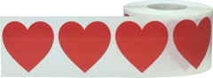 Heart Stickers | 1.5″ Inch Wide – 500 Pack | Pick One Color