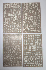 12 Alphabet Fonts Rub On Sheets White Brown Black Letters Scrapbooking Crafts