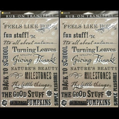 LOT OF 2 SETS DAISY D’S RUB-ON TRANSFERS IT’S ALL ABOUT AUTUMN FALL SEASONS