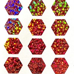 Holographic Sparkle Hexagon Stickers! – 1/4″ to 4 inch – Choose Size & Color