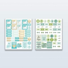 Workout, Fitness & Food Planner Stickers for Adults – Motivational, Aesthetic