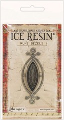 Ice Resin Rune Bezel Small Ellipse Antique Silver