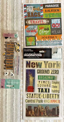 NYC Scrapbook 3D,Epoxy , Paper Stickers New York City Lot of 3
