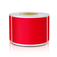 Red Rectangle Sticker Labels 3×2 Inch Vinyl Stickers Color Coding Name Tags R…