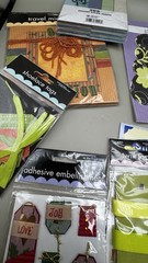 Lot of Scrapbooking Supplies Paper Stickers Tags Tape Album Etc
