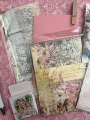 Lot for Journal Diary Scrapbook with Paper, Pet Stickers, Beaded Pen, Lace New