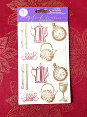 VINTAGE TEA COFFEE SILVERWARE CLOCK CUP STICKERS SO CUTE – FREE SHIPPING