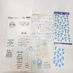 Baby Boy Scrapbook Lot Blue Dimensional Stickers Album Newborn Nursery Craft