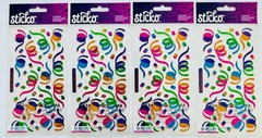 Sticko SPMT17 Stickers-Confetti (4Pk) STICKOPOTAMUS Party streamers decorations