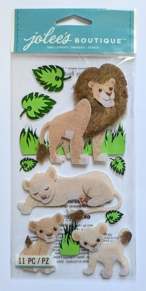 Jolee’s Lion Family Lions Jungle Safari Zoo Animals Scrapbooking Stickers