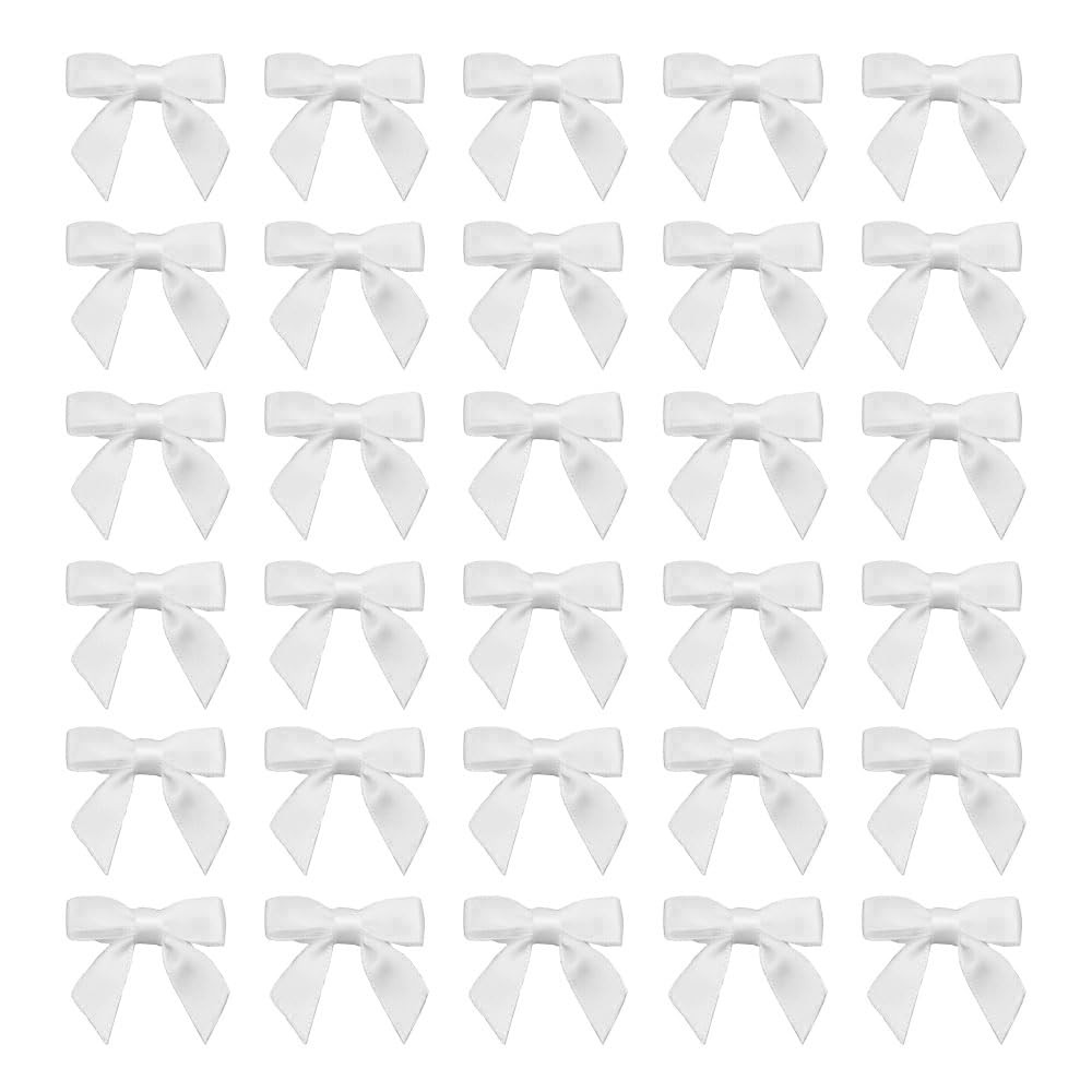 7Rainbows 50pcs Boutique 1.5″ White Satin Ribbon 1.5 Inch x 50 Pcs,