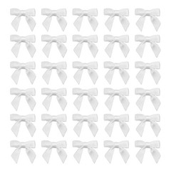 7Rainbows 50pcs Boutique 1.5″ White Satin Ribbon 1.5 Inch x 50 Pcs,