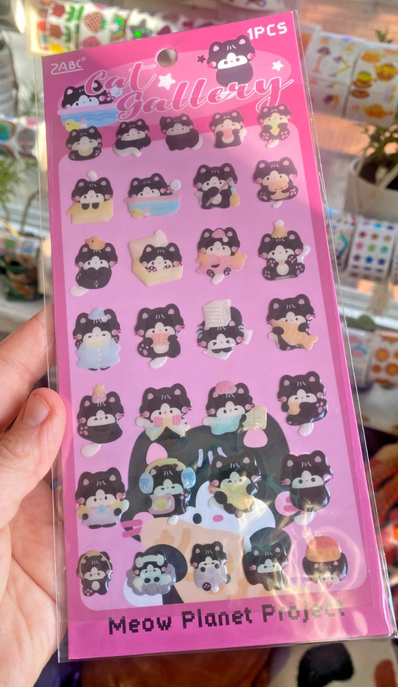 NIP Super Cute Kawaii 3D Epoxy Cat Stickers: You Choose!