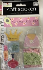 Lot Of 6 New Pkgs. Of Stickers &Emblishments Girly Sequin, Rhinestone , Sparkles