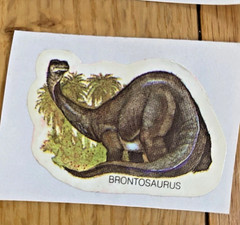 Vintage 80s Sticker Lot: Restored Dinosaur Brontosaurus T-Rex Stickers (READ)