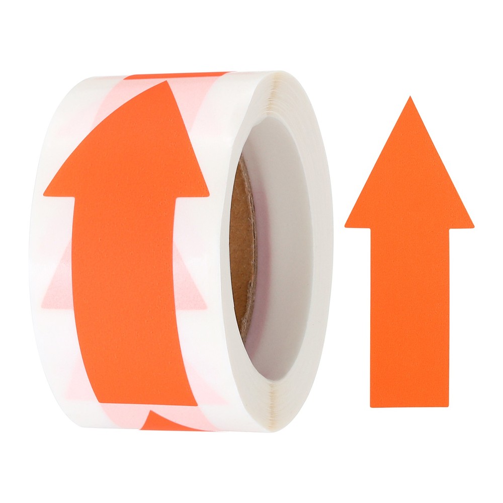 Sticker Labels 150 Count/Roll 1.2×2.8 Inch Fluorescent Rose Red Arrow Shape Sign