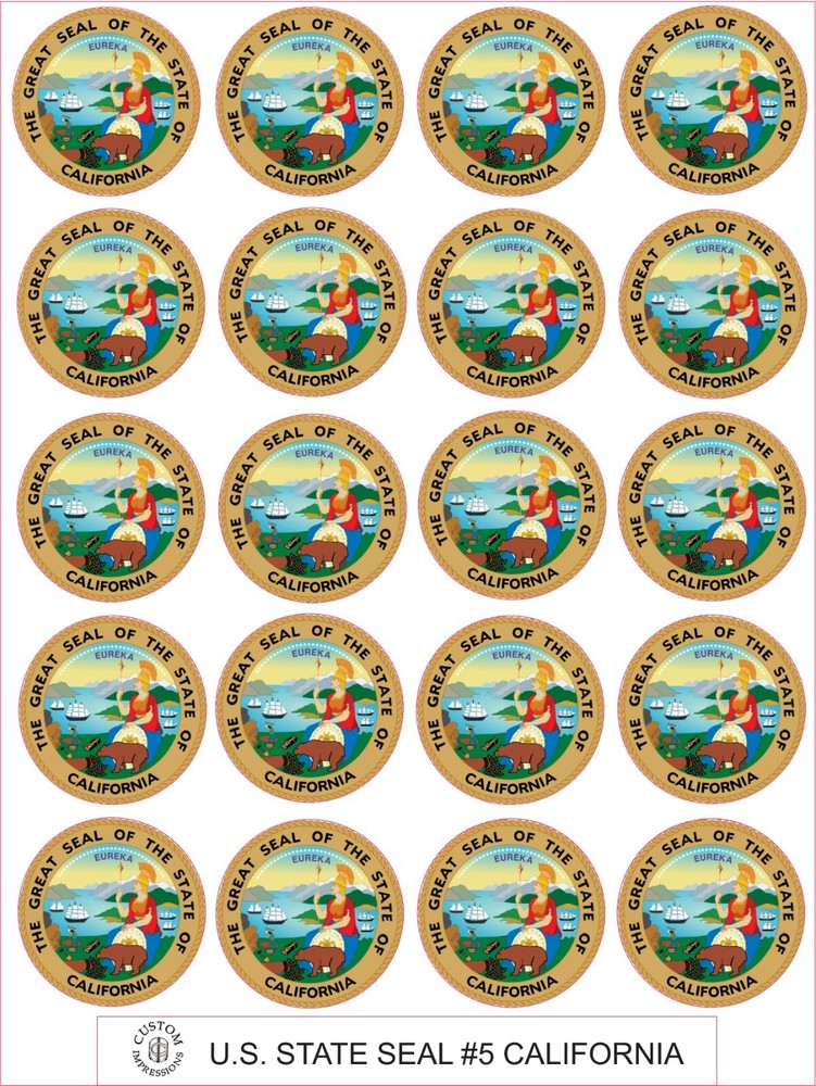 CALIFORNIA STATE SEAL – SIZE 2″ EACH – 20 PER SHEET