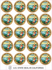 CALIFORNIA STATE SEAL – SIZE 2″ EACH – 20 PER SHEET