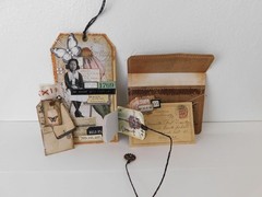 Junk Journal Add-on Inserts Envelope & Tag Set Vtg Style Tim Holtz Dolls Set D