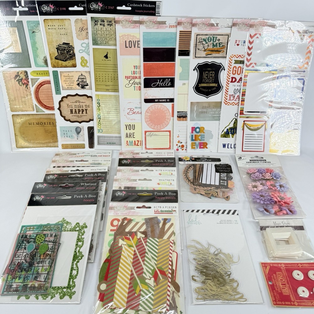 Glitz Scrapbook Stickers Embellishments Amy Tangerine Heidi Swapp LOT of 25 E