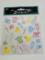 Nicole Crafts Baby Themed Stickers One Sheet Colorful Icons